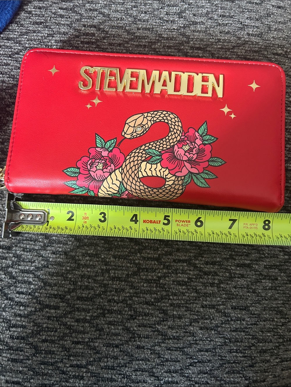 NWT Steve Madden red snake clutch purse - Picture 8 of 9